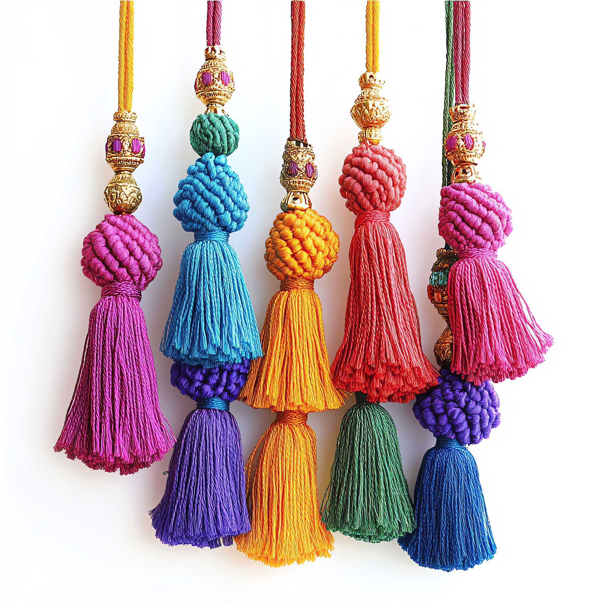 A collection of colorful and stylish curtain tassels