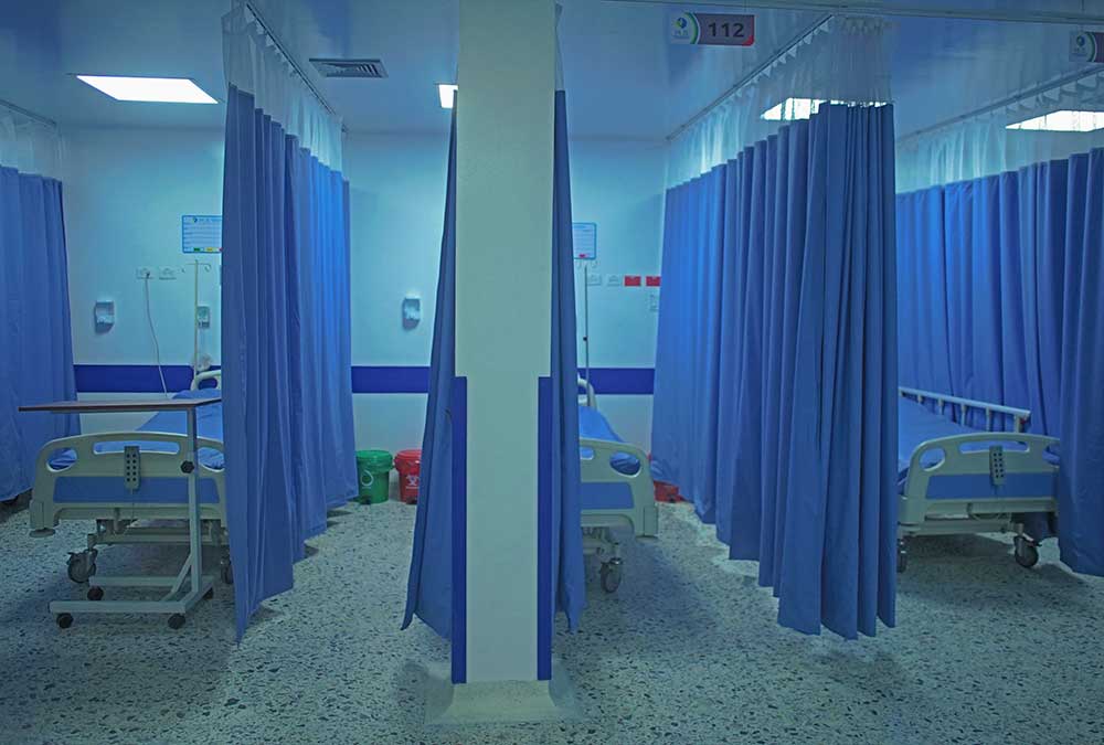 Custom-made hospital curtains in a variety of colors