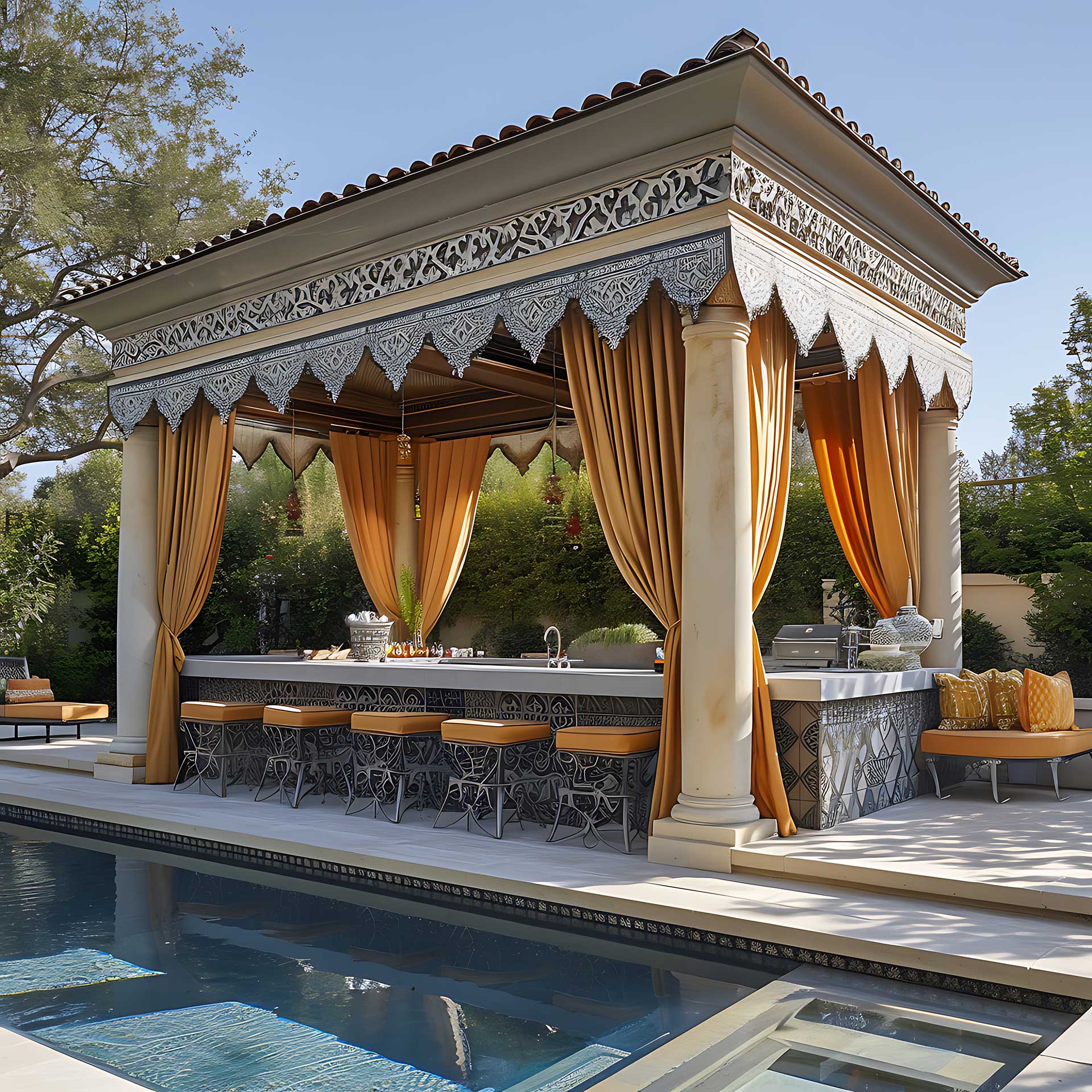 Elegant and functional balcony curtains on a modern apartment